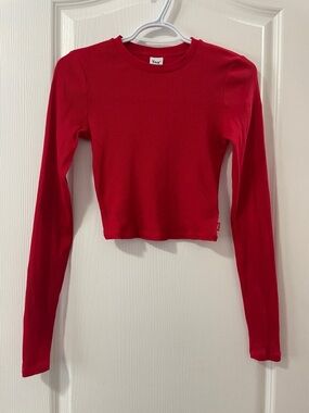 Aritzia TNA Ribbed Long Sleeve Crewneck Top